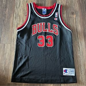 Scottie Pippen 33 Chicago Bulls youth Champion basketball NBA jersey L 14-16 VTG
